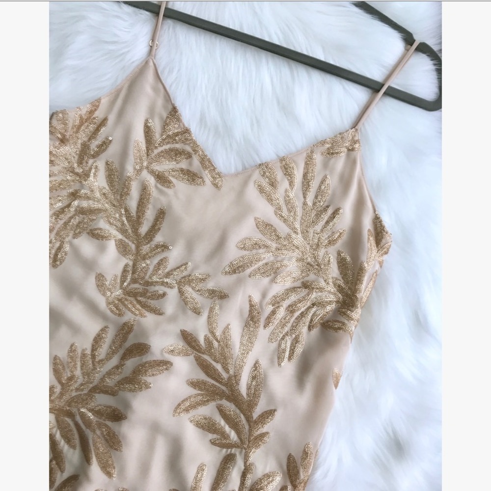 Show Me Your Mumu Gold Metallic Leaf Print Dress